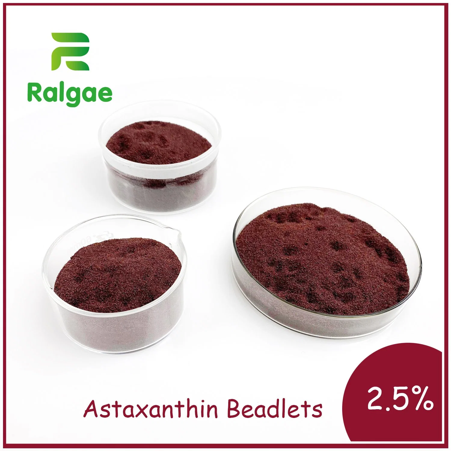 Grânulos de astaxantina-baqueira 2.5% Ataxantina oleoresina encapsulados solúvel em água fria Nutrição antioxidante