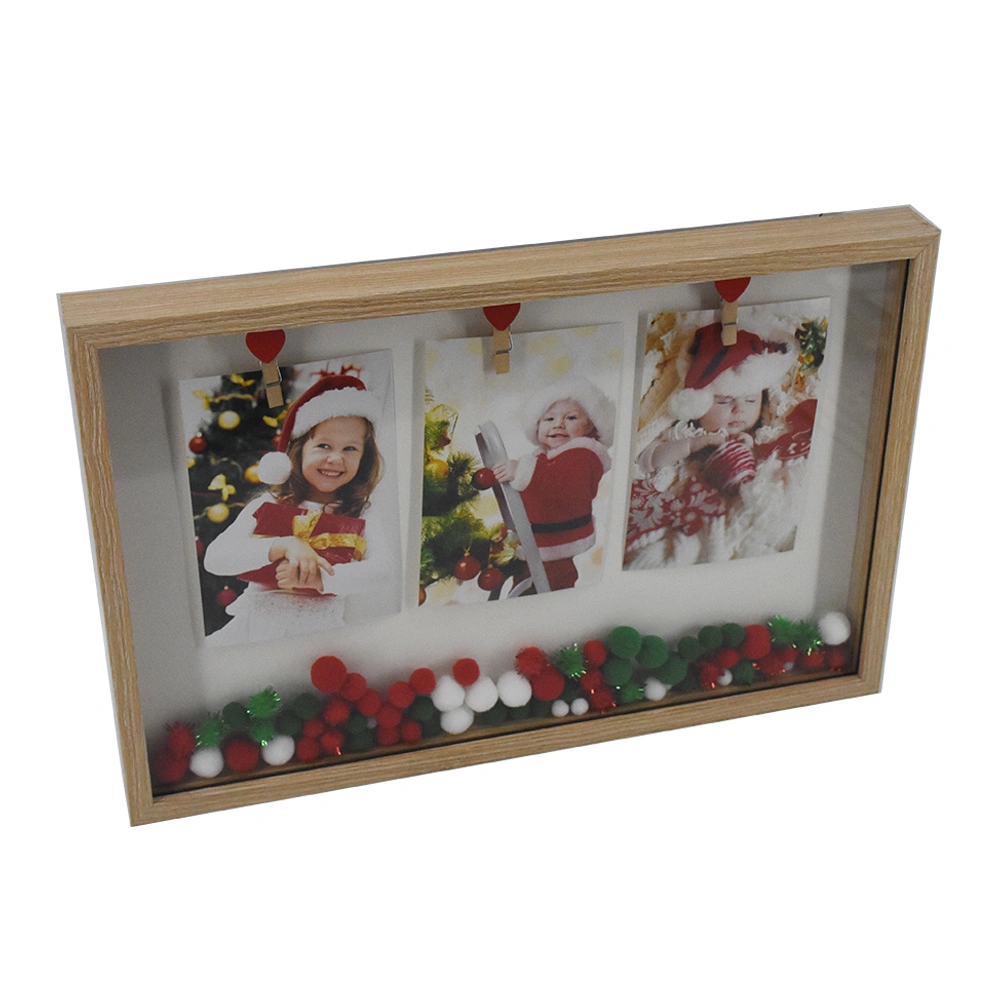 Merry Christmas Funny MDF Pampon Photo Frames