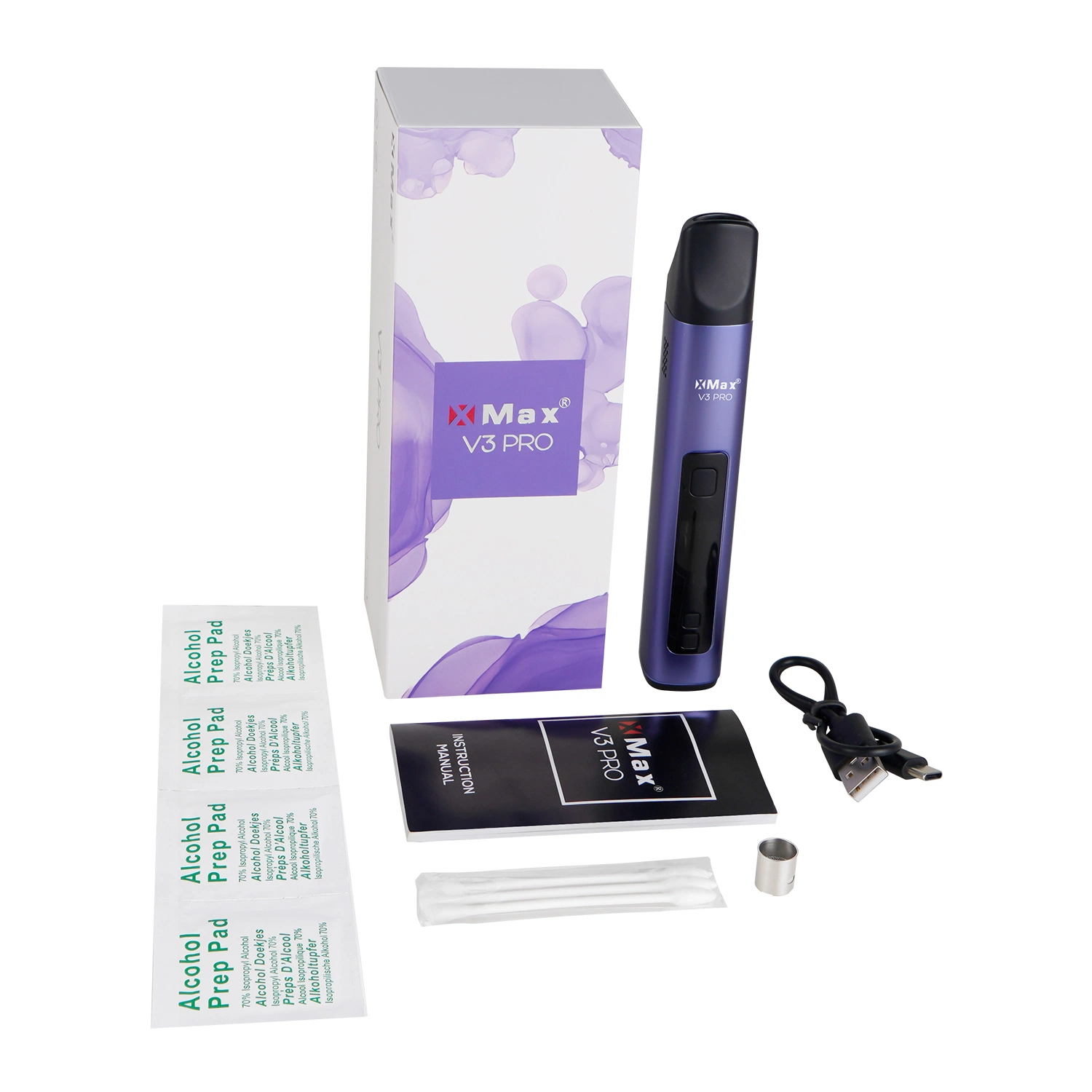 Type-C Charging Hot Sell Portable and Discreet Vaporizer Great Battery Life Xmax V3 PRO vape Dry Herb / Concentrate 2 in 1 Use Cigarette