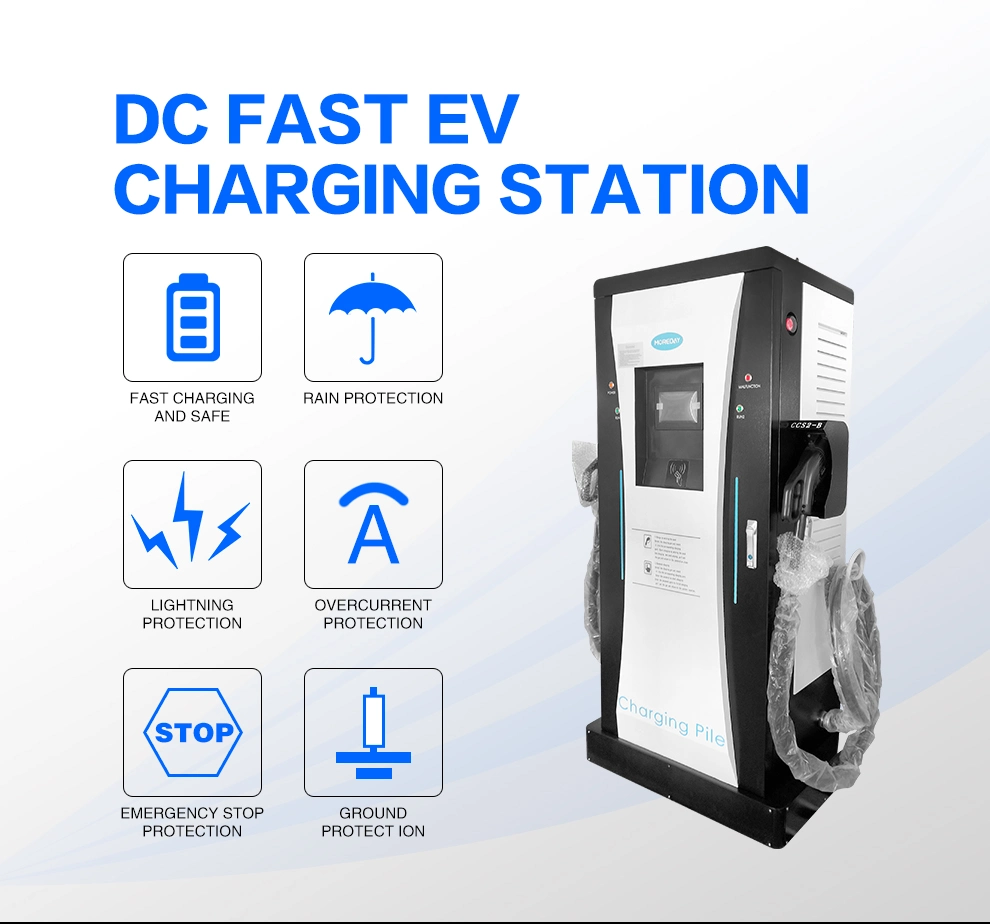 Venda a quente DC EV Estação de Carregamento Chademo CCS 60kw Electric Carregador Veicular Ocpp EV DC Carregador Rápido com 1000V Tensão de saída