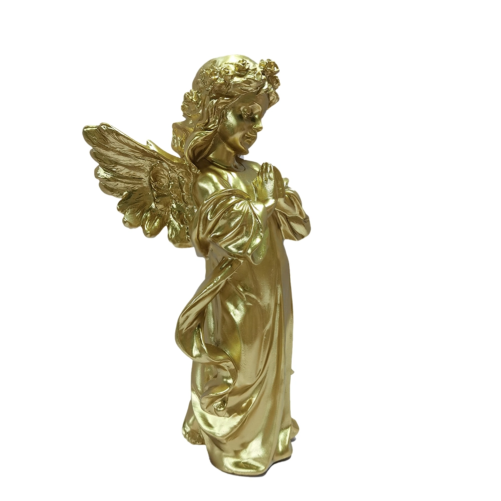 Nordic Light de resina de oro de lujo Alice oración Angel Candlestick escultura figura estatua