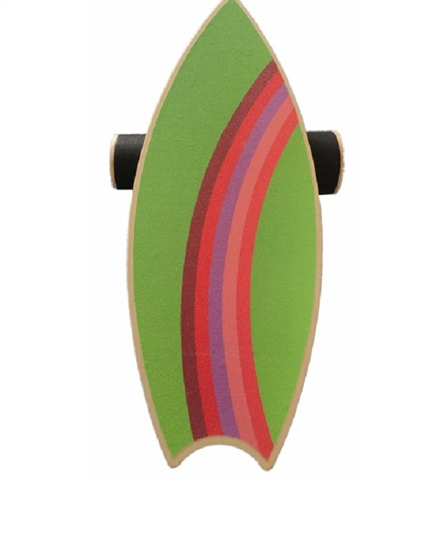 Rainbow Ombre Red Stripe Green Fitness Gym Wooden Balance Board