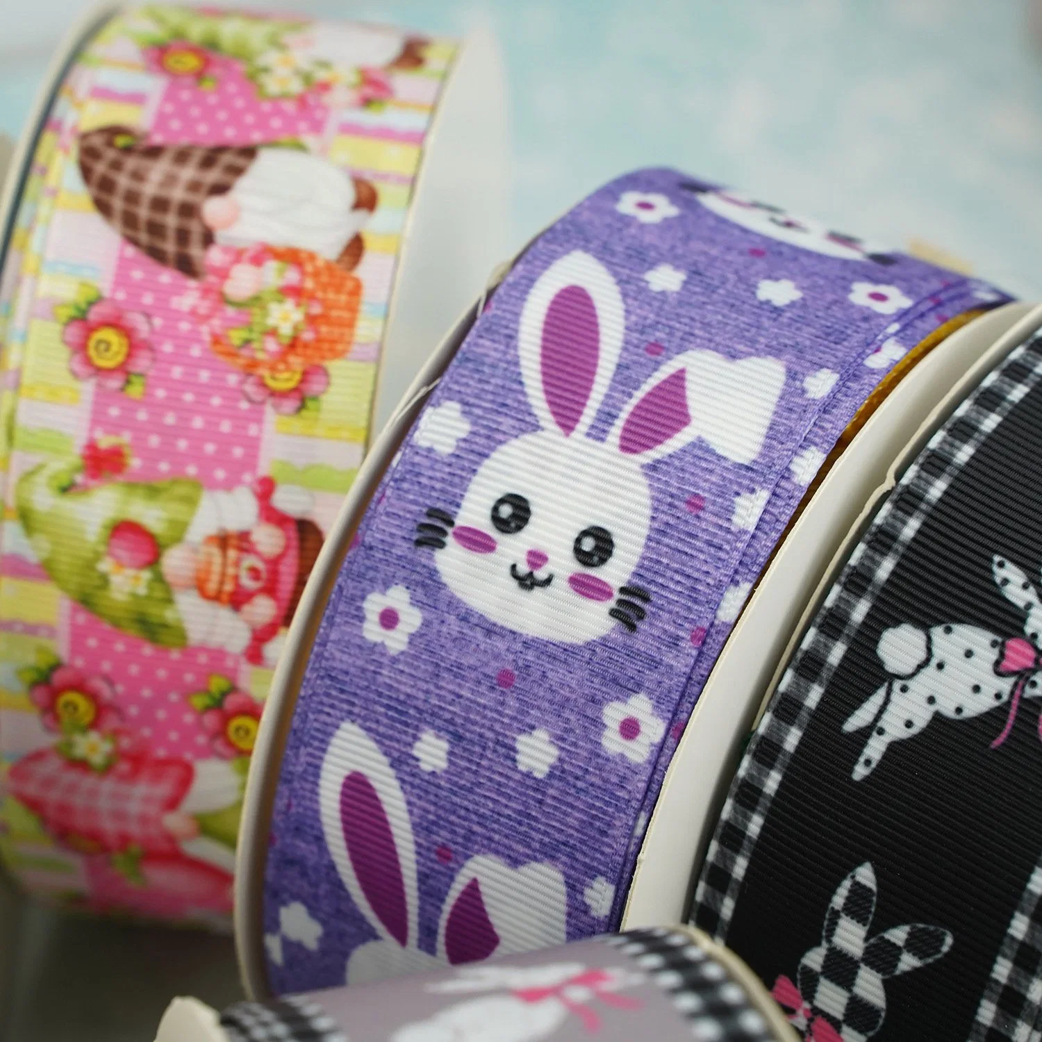 Factory Direct Easter Ribbon Personalized Production Ribbon Ribbon Printing Heat Transfer Ribbon DIY Handmade Polyester Ribbon