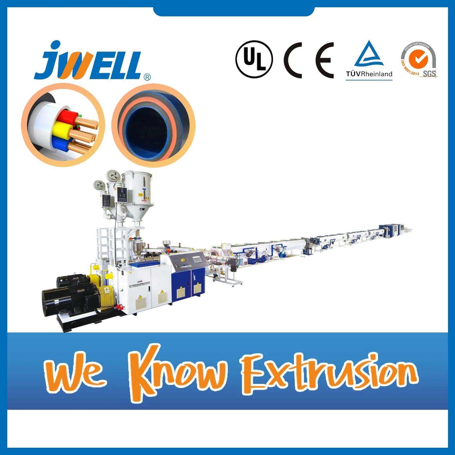 HDPE/PE Multi-Layer Co-Extrusion Silicon Core Cable Protection Tube Extrusion Line