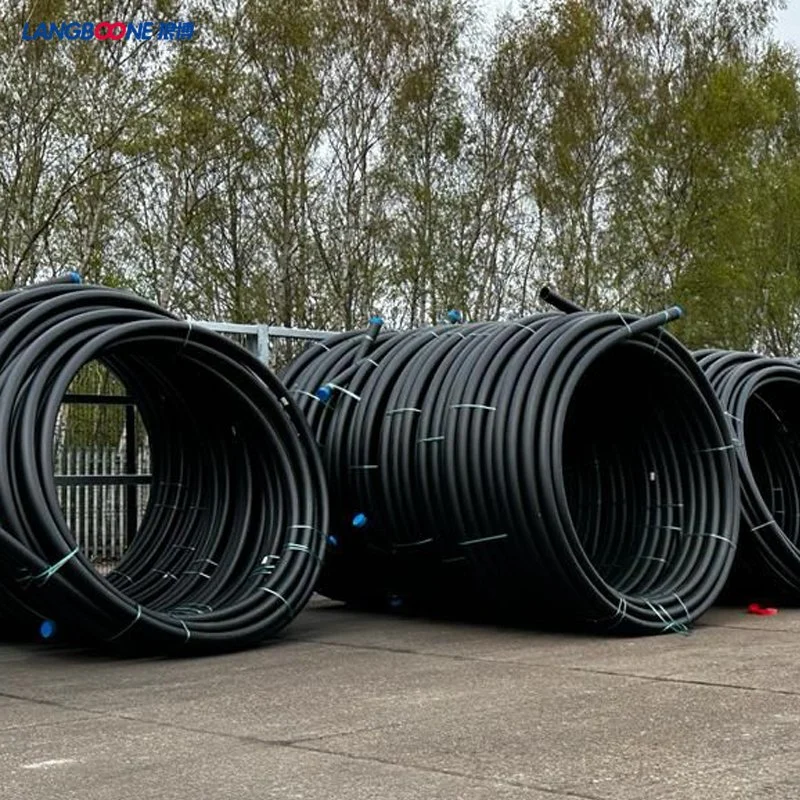 Schwarz/Blau PN16 PE100 Kunststoff Wasserrohr HDPE Spulenrohr für Luft