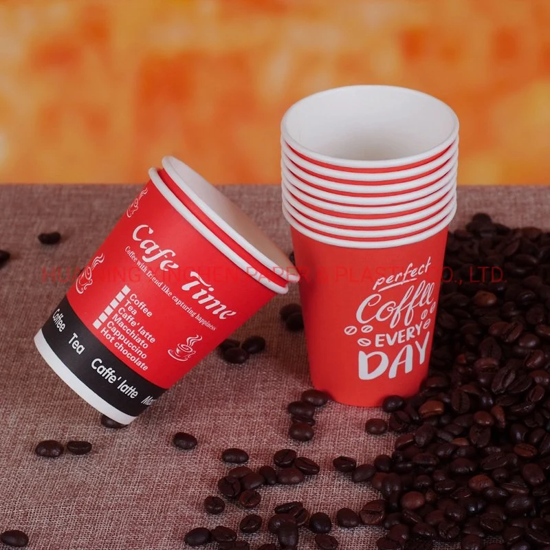 Printed Logo Single Wall Hot Drink Paper Cups with PS Lid 80%off