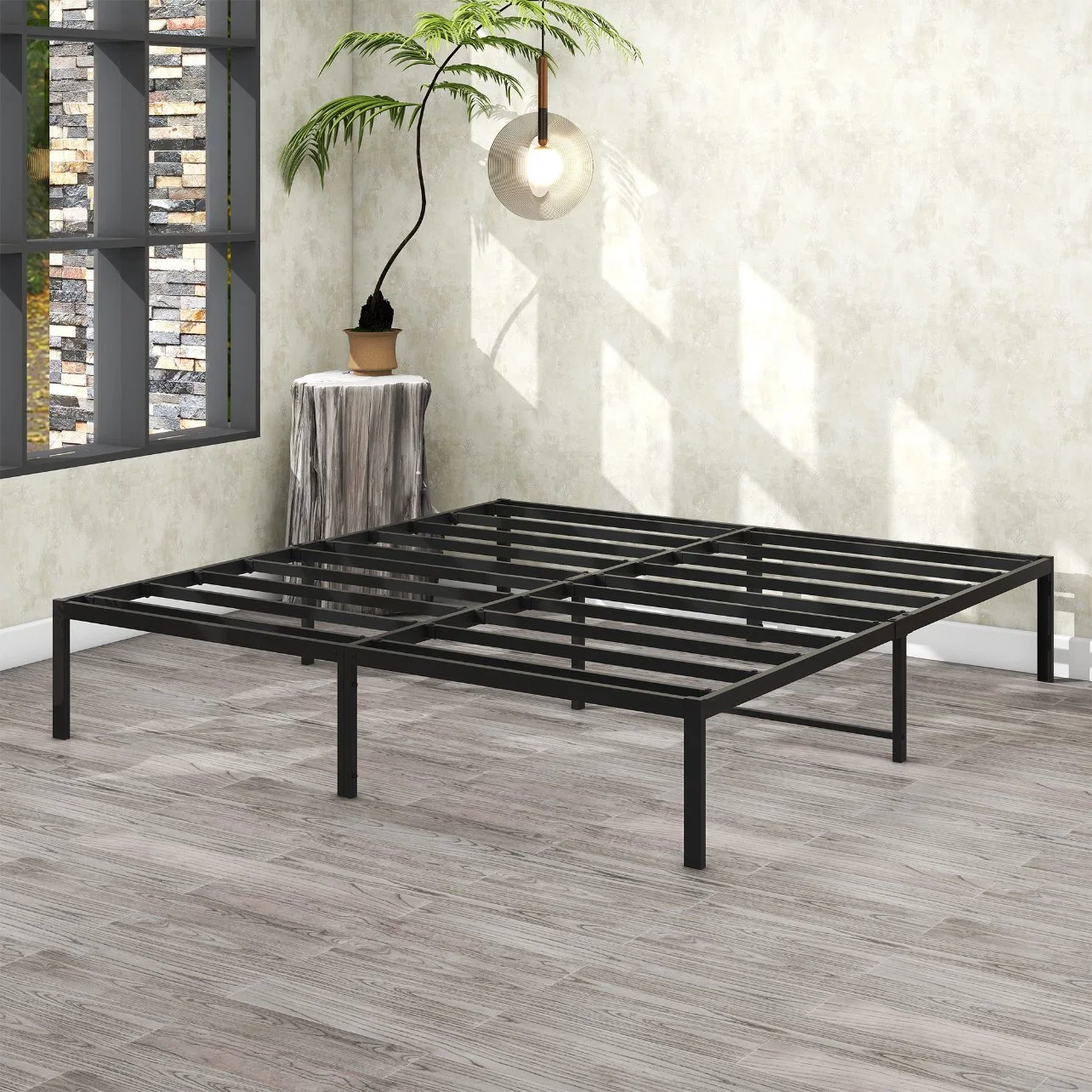 King Platform Bed Frame Metal Bed