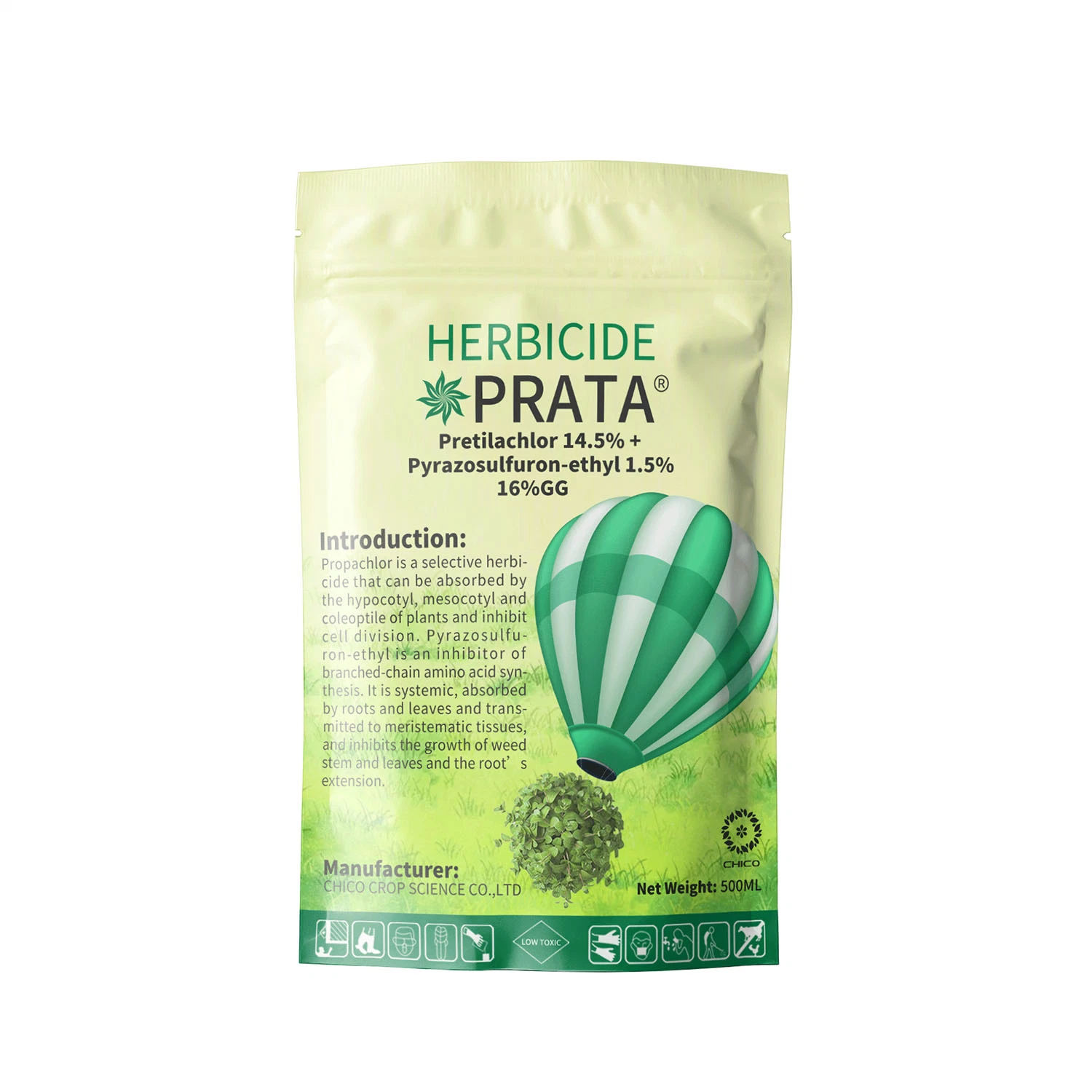 Prata Weedicide sélective Pyrazosulfuron-Ethyl Pretilachlor 4.5 % + 1,5% 16%Gg désherbant annuel