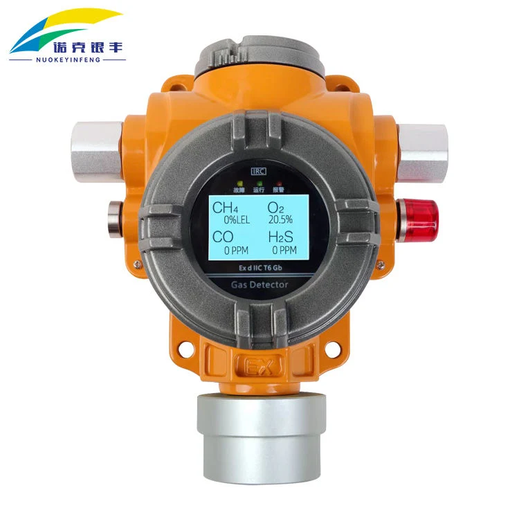 China Nkyf Nh3 H2s Co O2 CO2 Gas Monitor Fixed 4 in 1 Multiple Gas Detector with Sensor Air Quality Outdoor