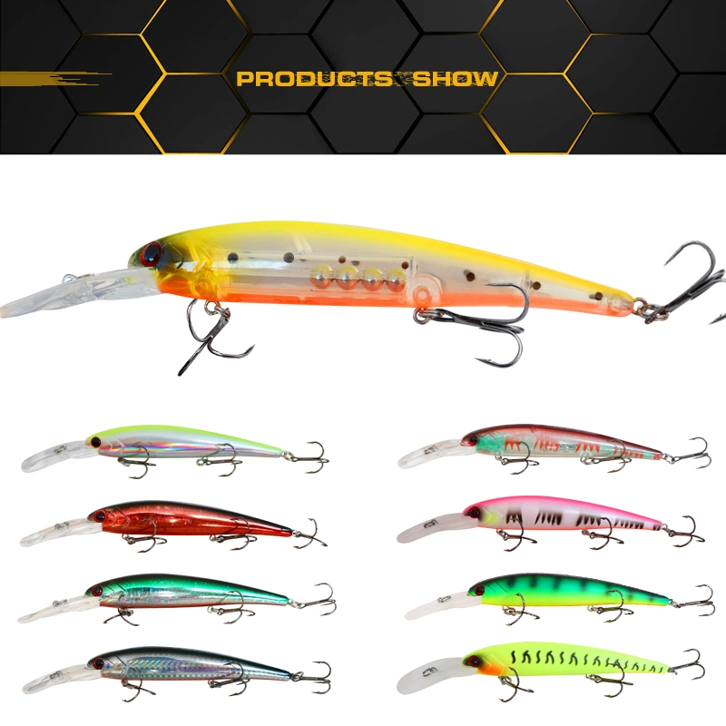 Para la pesca marítima Hunthouse Bass Trucha Pike de plástico ABS Artificial Minnow pesca de peces de cebo señuelo señuelos Minnow