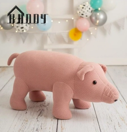 3D Carton Pig Animal Design Stool Living Room Stool & Riding on Furniture Toy Wooden Stool Animal Design Kid's Toy Household Cute Furniture Stool