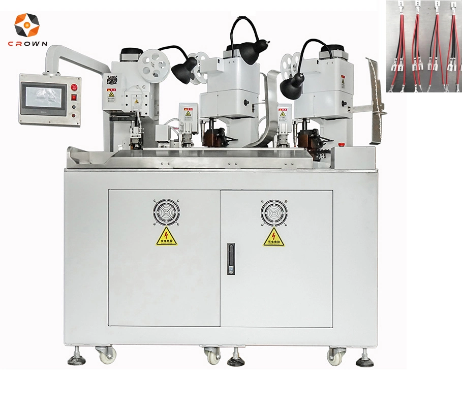 Wl-N04 totalmente automático de quatro fios combinada de uma máquina de Crimpagem de Terminais Extremidades Duplo Máquina de crimpagem