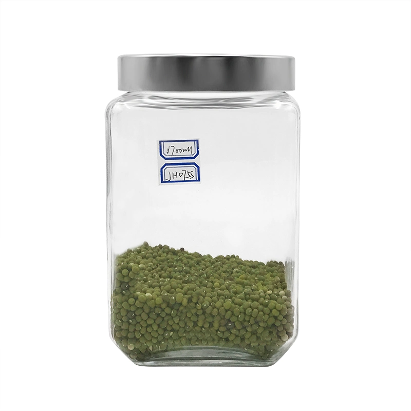 Wholesale Glass Containers Clear Airtight Seal Glass Food Storage Jar with Stainless Steel Lid