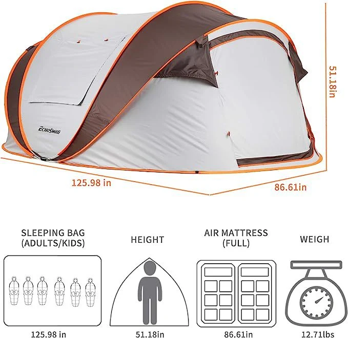 Camping Senderismo Pop-up Tent impermeable viento cúpula Tent fácil de Configurar