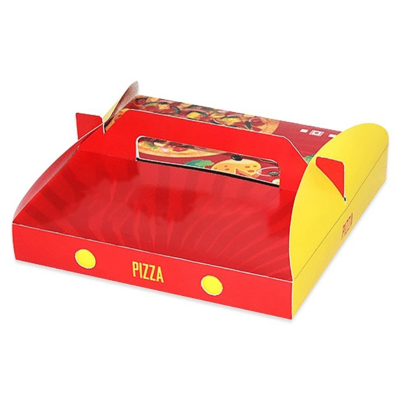 Customized Full-Color Printing Disposable Take out Pizza Food Packing Paper Box with Environmental Friendly Material