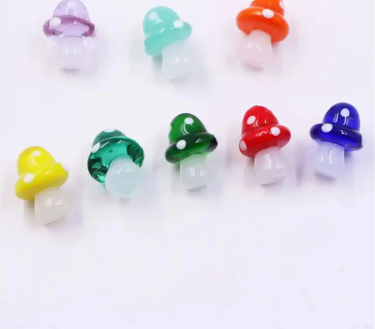 Neue Ankunft Fabrik direkt 16mm Cute bunte Miniatur Mini Glas Pilzhandwerk