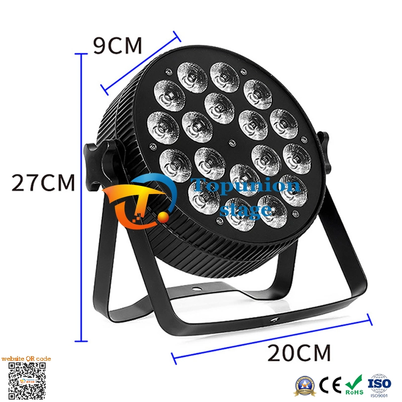 18pcs DMX controlable Multi LED Flat PAR CAN Stage Disco Luz