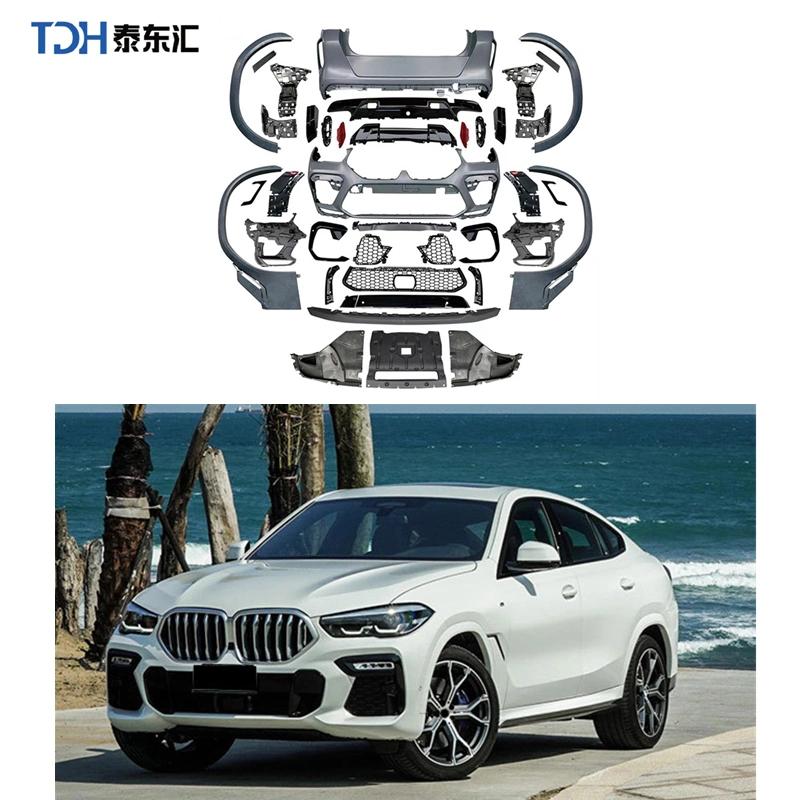 Auto Teile Auto X6 G06 Ganzkörper-Kit mit Stoßfänger Front Lip Diffusor geändert Upgrade M Performance Facelift für BMW X6 G06