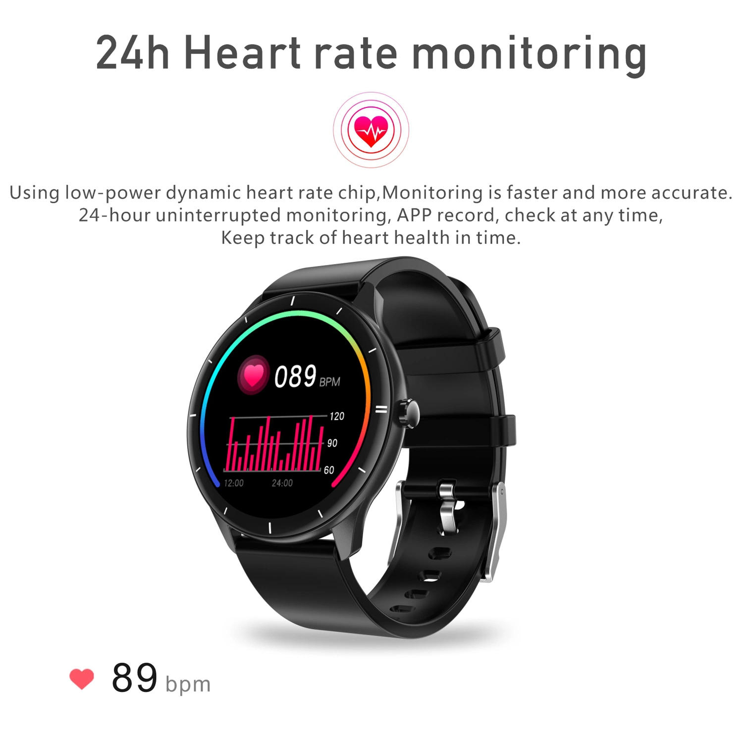 Smart Watch Wristband with Heart Rate Blood Pressure SpO2 for Man Women