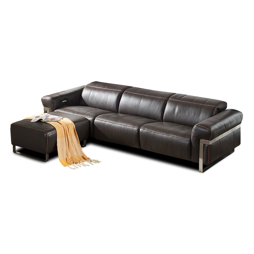 Modern Contimporaty Executive Dubai Home Furniture Living Room Reclining Genuine Leather Sofa