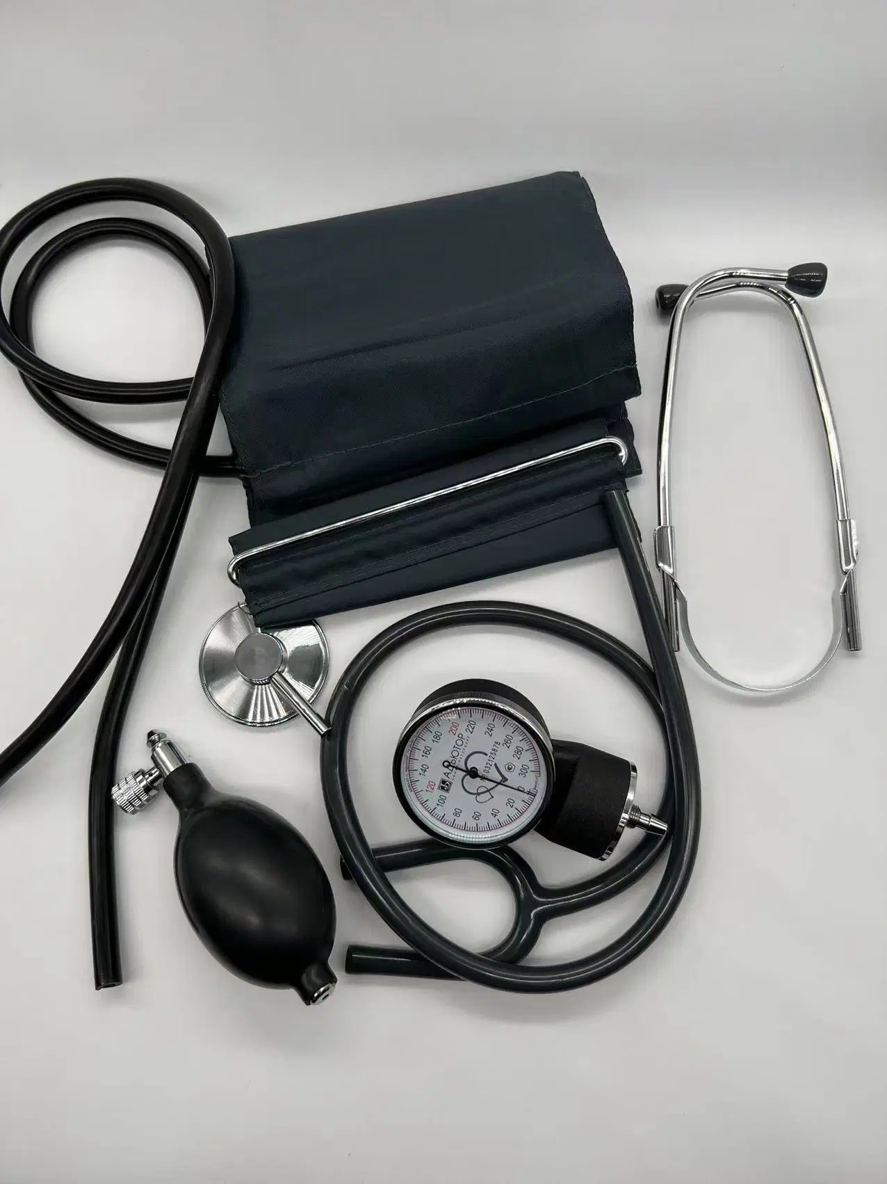 Manual Aneroid Sphygmomanometer Meter Tonometer Cuff Measure Device with Stethoscope