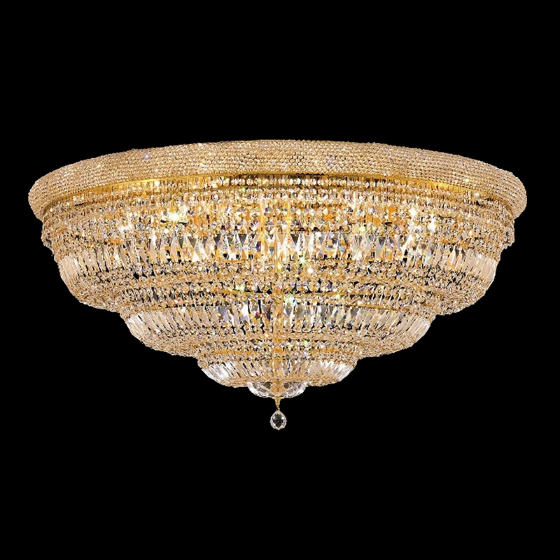 Factory Wholesale/Supplier Modern Decor Large Round Glass Brass K9 Crystal Chandelier