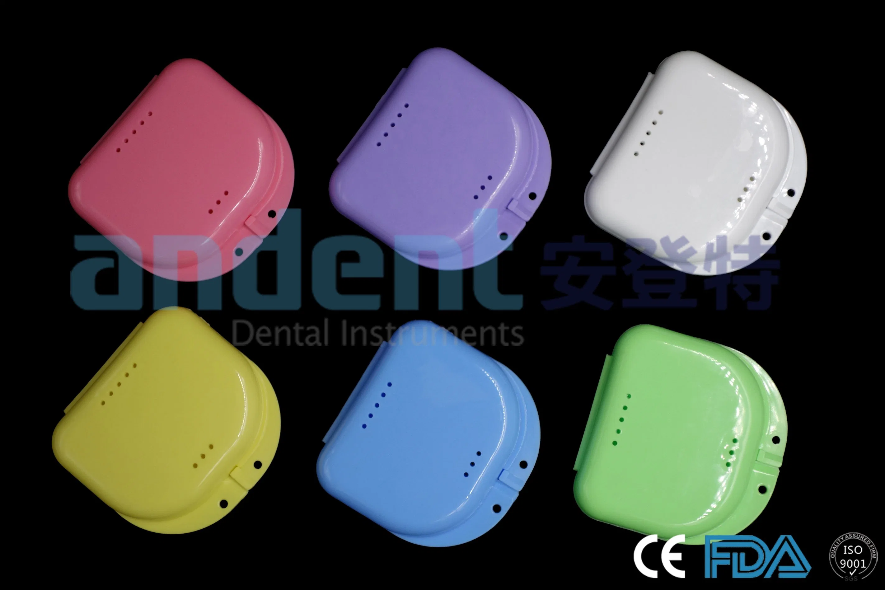 Hot Sale Denture Box with Slot/Colorful Retainer Case with Hole