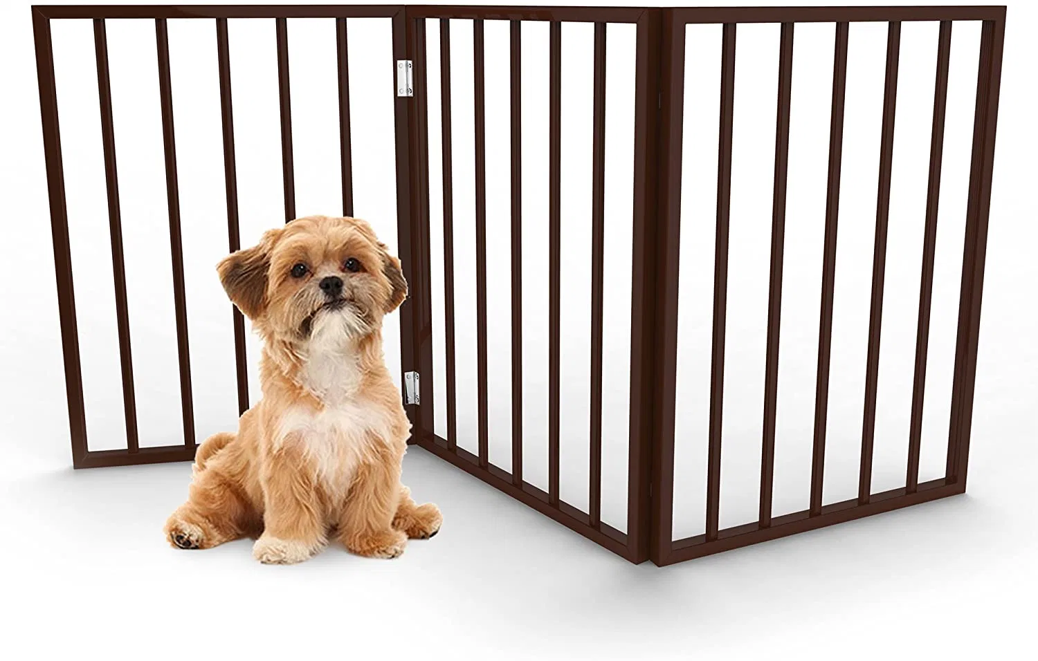 Pet Gate &ndash; Dog Gate for Doorways, Stairs or House &ndash; Freestanding, Folding, Accordion Style, Wooden Indoor Dog Fence by Petmaker