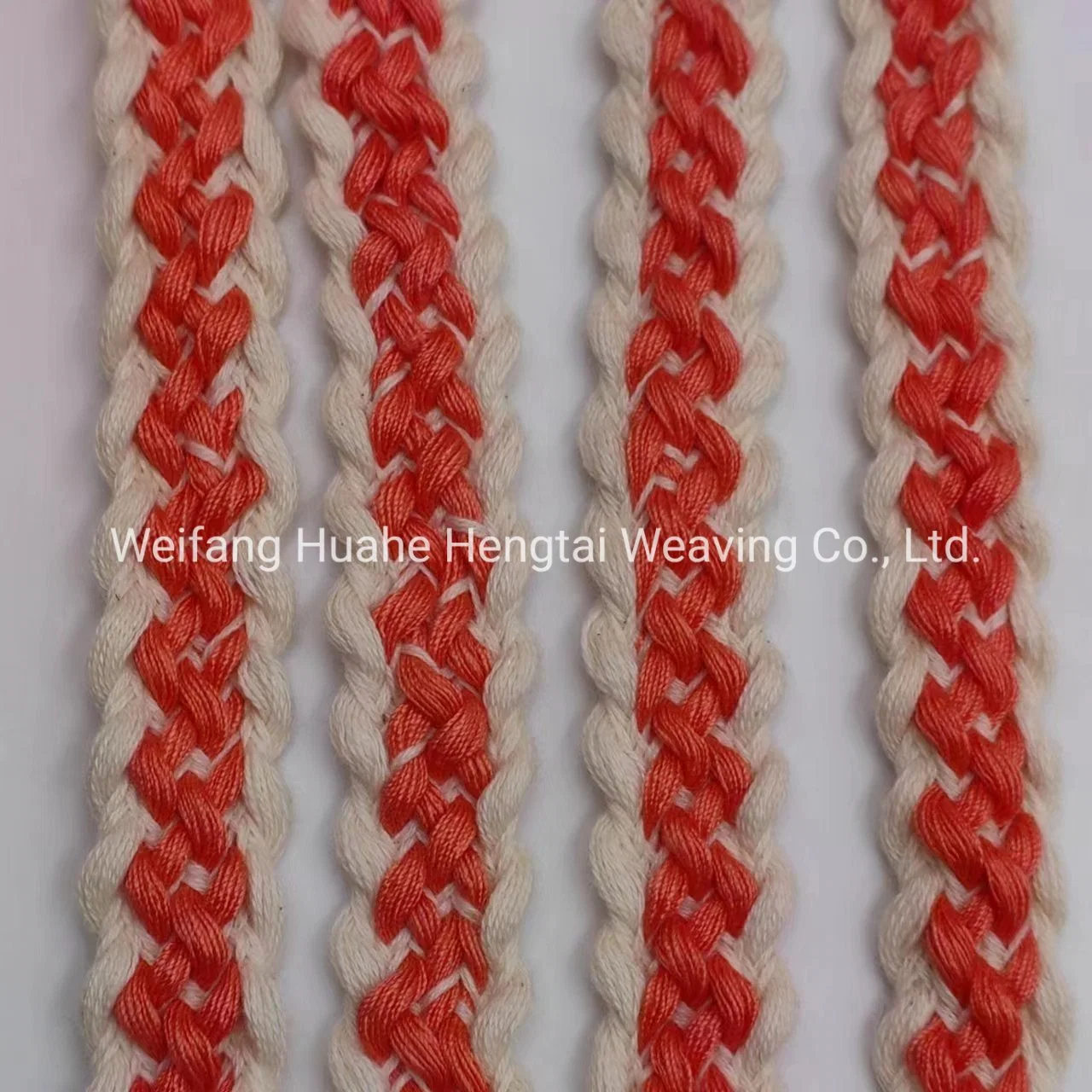 Spot Pattern Braid Lace Red and White Stripe Braid