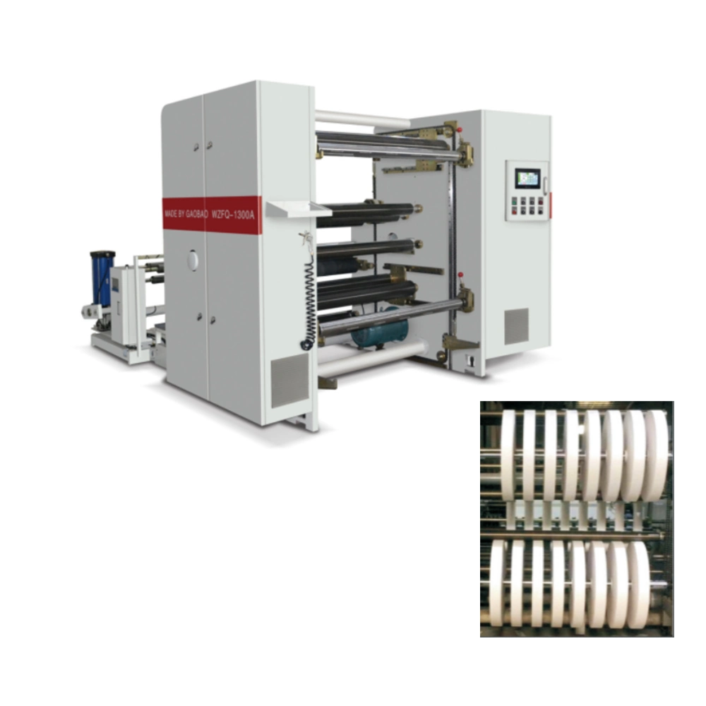 Wfq1300 PLC Control Plastic Film BOPP OPP Pet PE PVC CPP and Paper Slitting Rewinding Machine