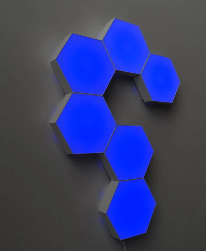 Parede Hexagonal Modular Luz sensível ao toque criativo das luzes do conjunto de geometria levou Luz noturna