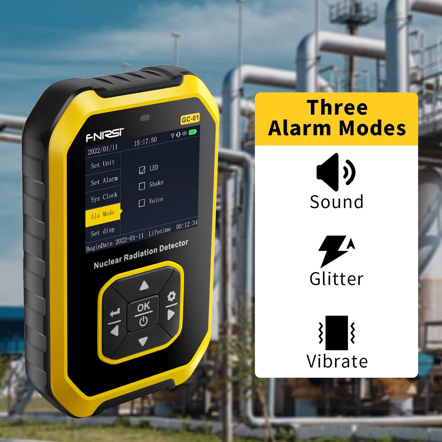 Contador Geiger Detector de radiación nuclear Dosimetro personal X γ β Detector de mármol del comprobador de radioactividad de rayos