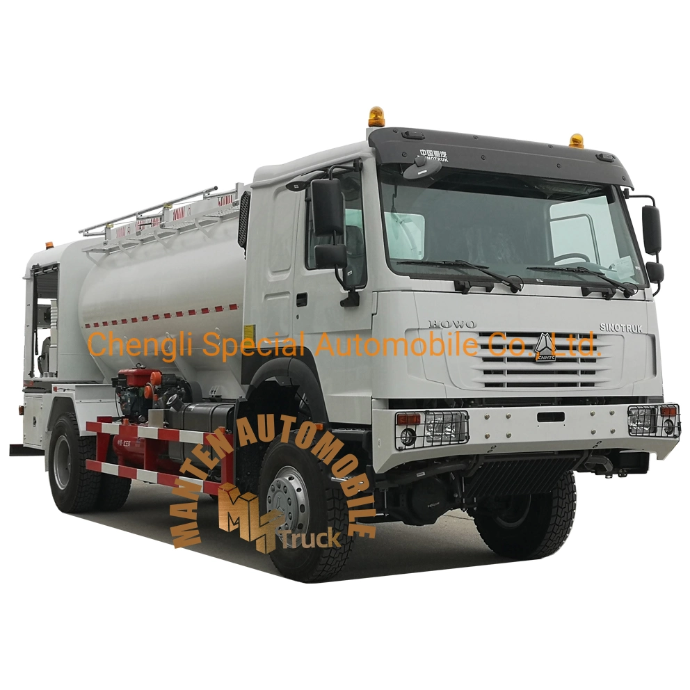 Sinotruk HOWO 4X4 371HP 3000liters Mobile Lubricant Oil Tank Truck with Air Compressor