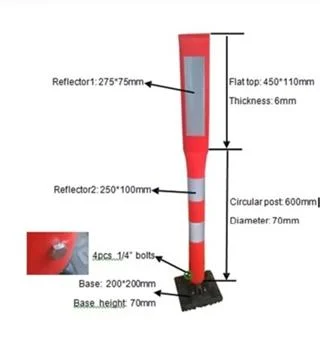 PVC Road Delineator Post Delineator Post with Rubber Base T Type Delineator Post