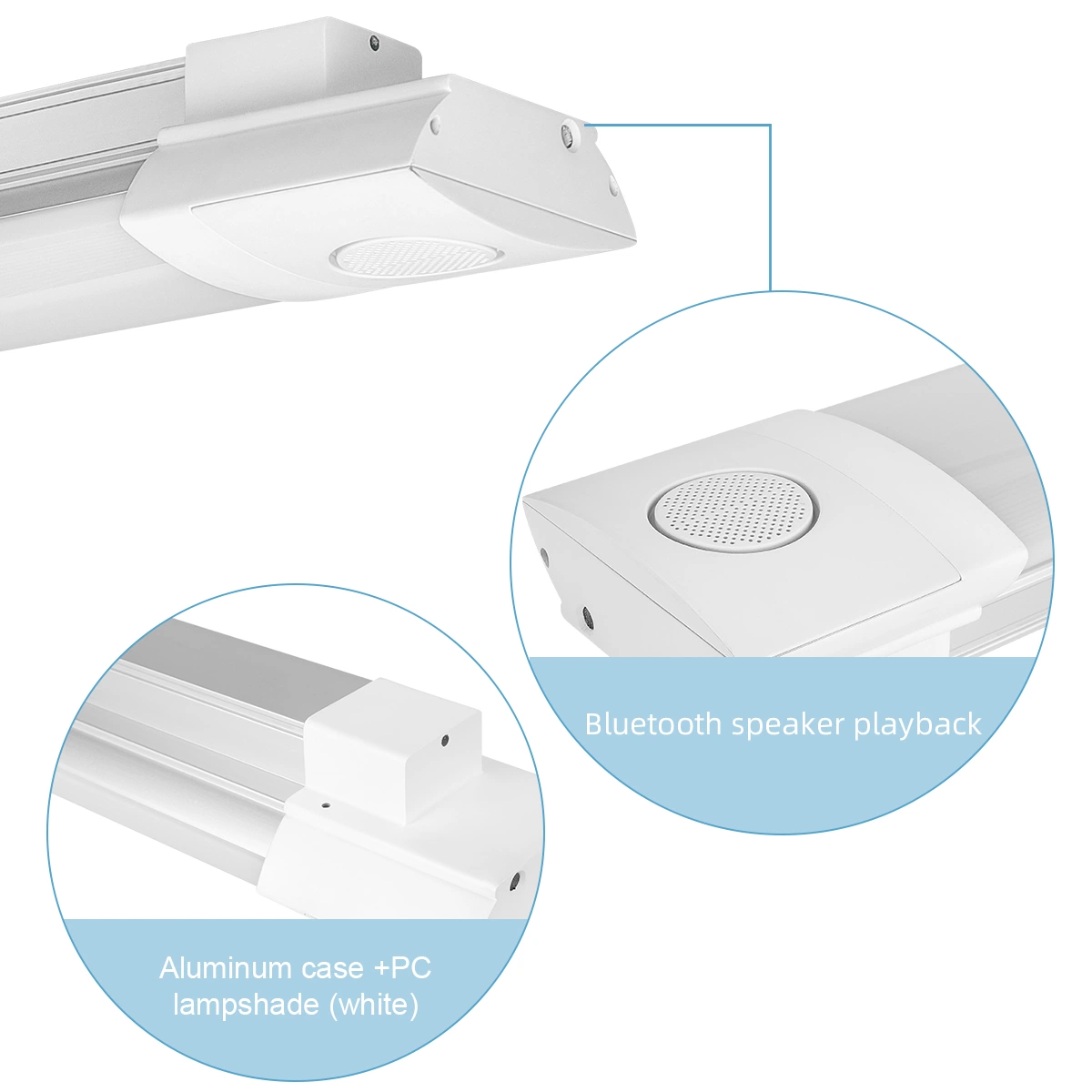 Aluminum Profile LED Light Linear Pendant with Bluetooth Speaker Shop Light