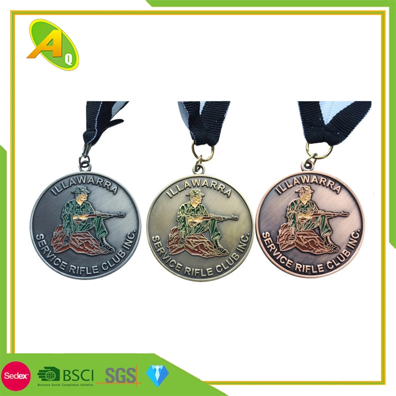 Os Logotipos 3D Prata Medalhão de desafio de acção (169)