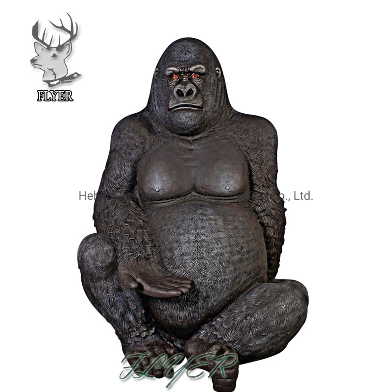 Zoo Dekoration Life Size Metall Tier Skulptur Bronze Orang-Utan Statue Garten Gorilla Skulptur zum Verkauf