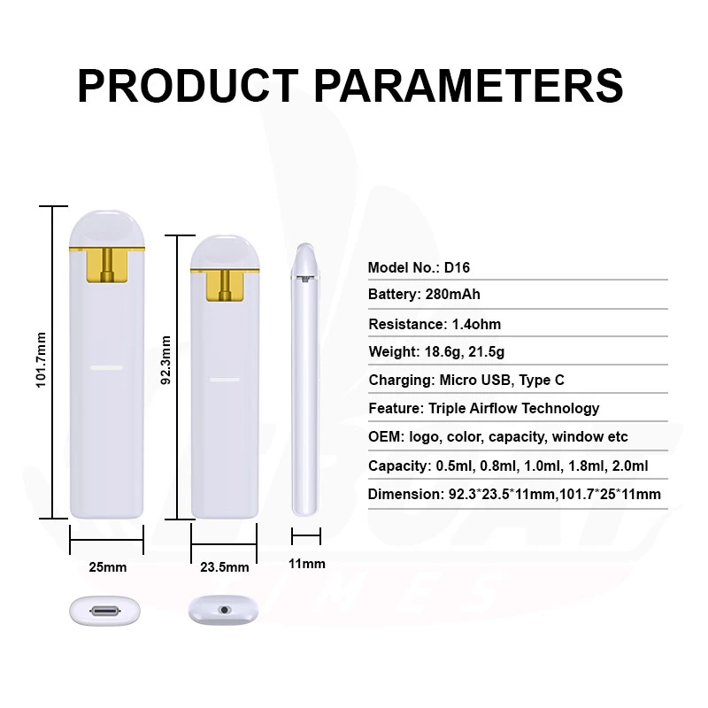 Eboattimes Wholesale/Supplier 2.0 Ml Vape Vapeadores Disposable/Chargeable Empty Pod Cartridge Vape