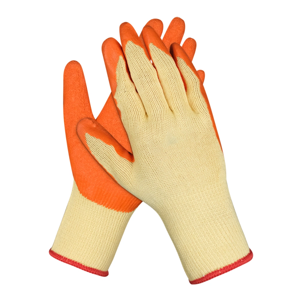 China Wholesale/Supplier Industrial/Construction/Safety Working Guante Price Cotton/Yarn/Knitted/Work Wrinkles Rubber/Latex Coated Gloves