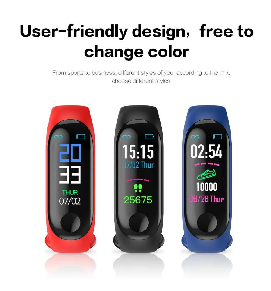 Hot Selling New Arrival M3 Smart Band Watch Bracelet Wristband Fitness Tracker Blood Pressure Heart Rate Smart Bracelet Smart Wristband