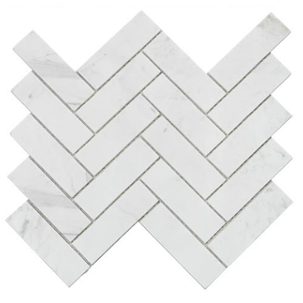 Decoración de estilo apartamento Australia Chevron mosaico de mármol blanco