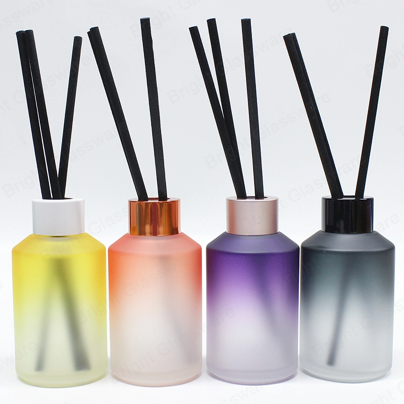 Wholesale 120ml Slant Shoulder Gradient Color Glass Diffuser Bottle