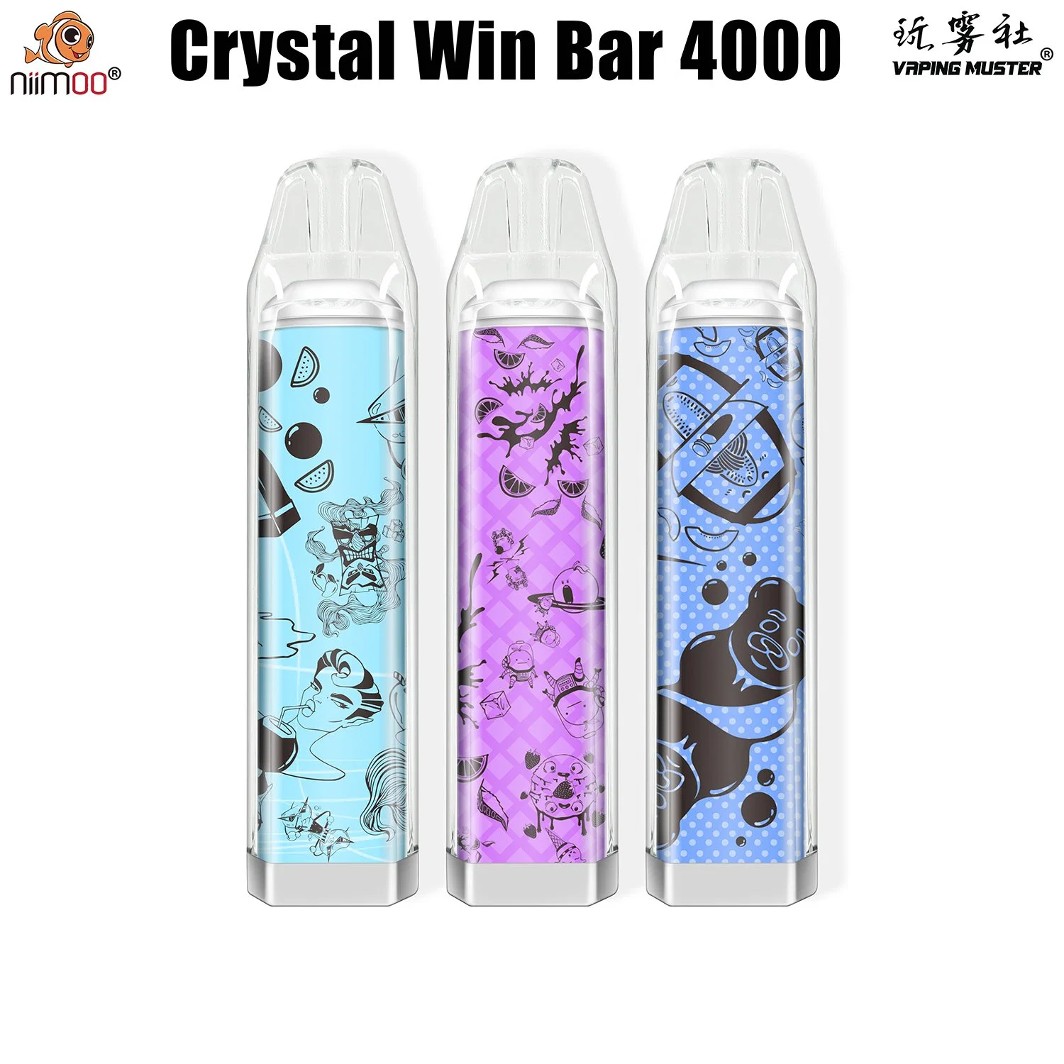 ODM/ODM Crystal Win Bar 4000 фруктовые вкусы 4000puffs 9 мл Одноразовый датчик Vape