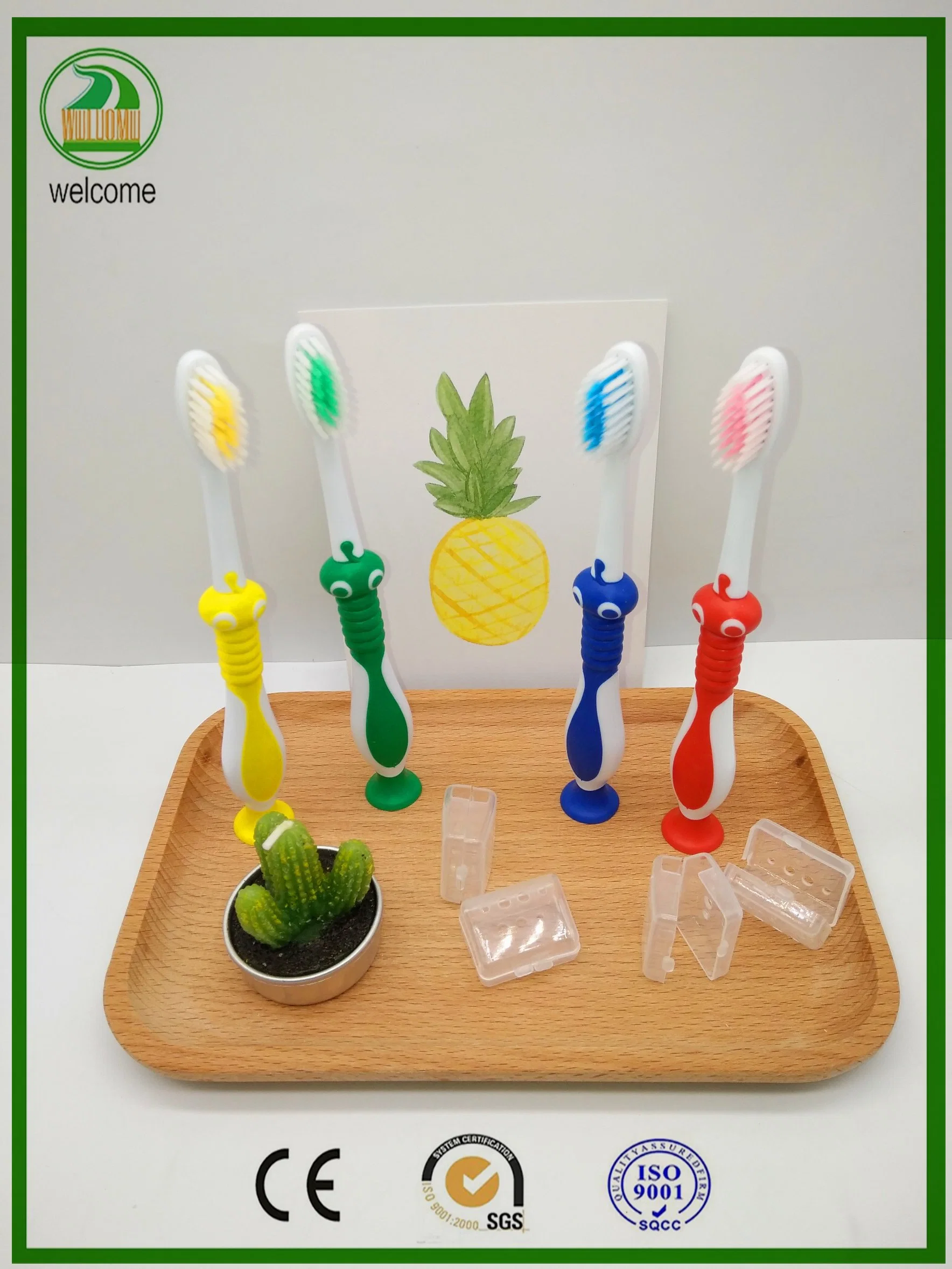 Premium 610 Nylon Bristle Kid Oral Care Toothbrush with Free Cap