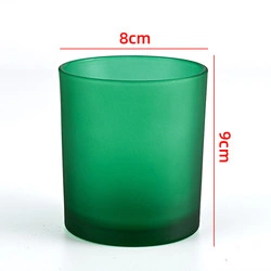 Wholesale Iridescent Color Frosted Candle Jars Cylinder Glass Candle Holder in Bulk