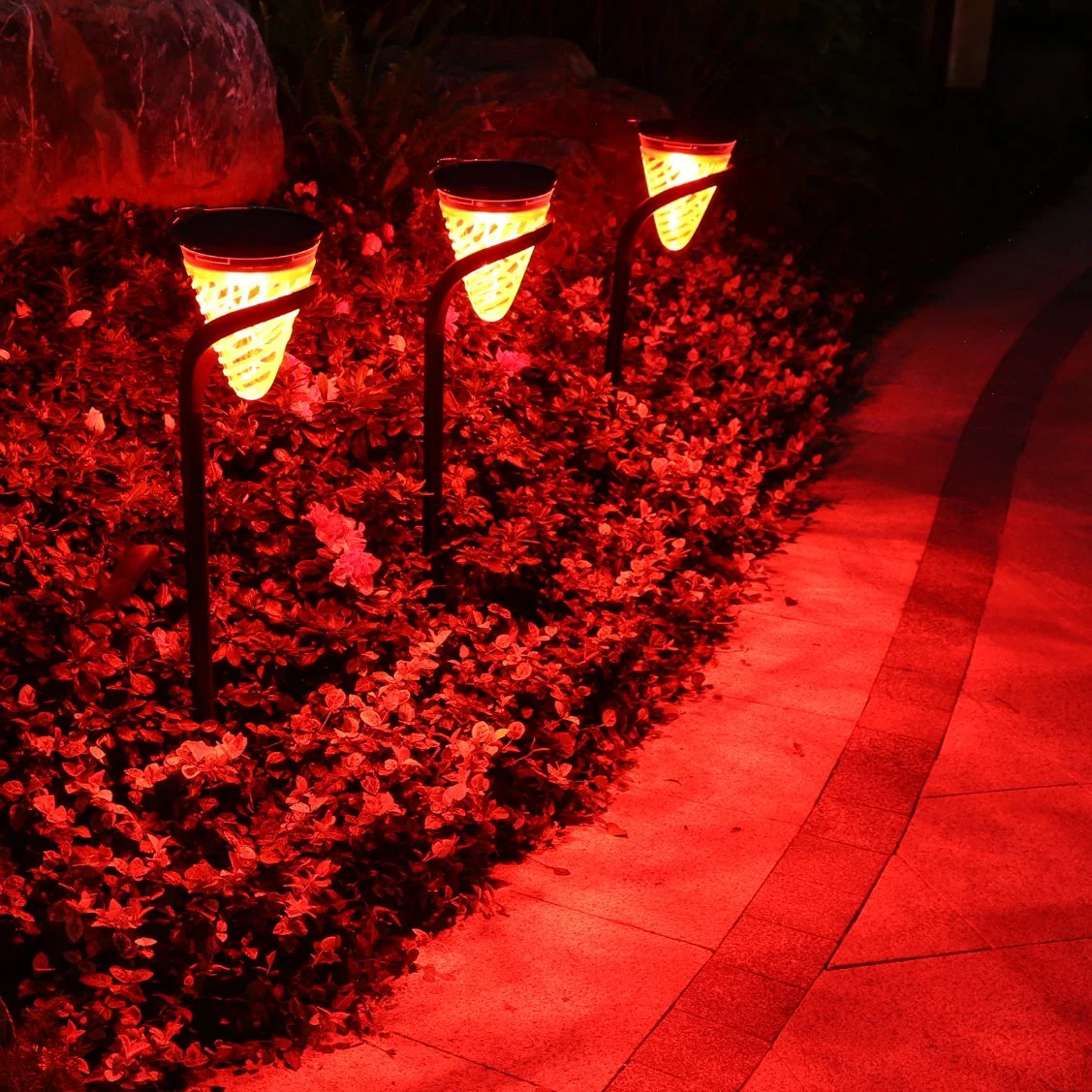 Luces solares súper brillantes impermeables al aire libre 2pack, de anochecer a amanecer hasta 10 horas, iluminación solar al aire libre Pathway luces de jardín encendido/apagado automático, iluminación LED de paisaje