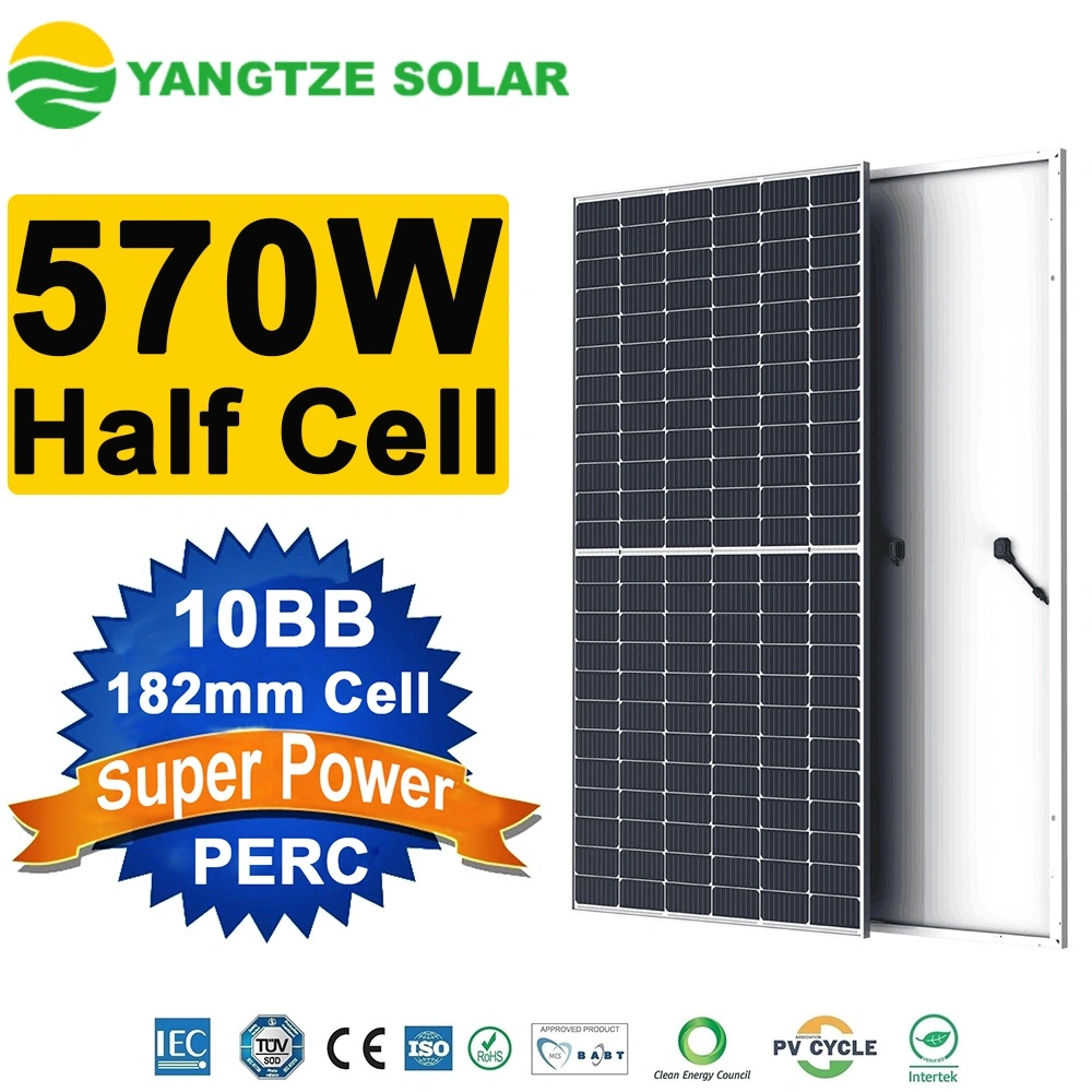 Yangtze 182mm Half Cell 580W 590W 600W PV Cell Monocrystalline Solar Panel for Solar Energy System with The Best Price