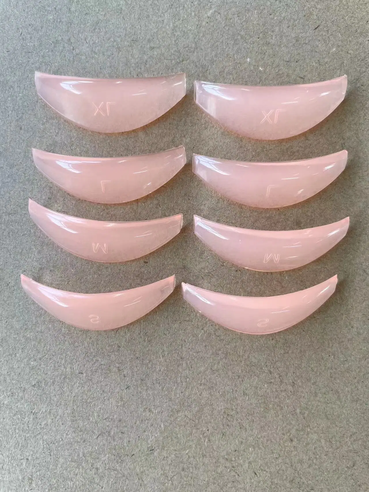 Custom Small Size Thin Soft Anti Slip Silicone Clear Pink Shield Eyelash Rods Lash Lift Perm Pads Flat for Lashes