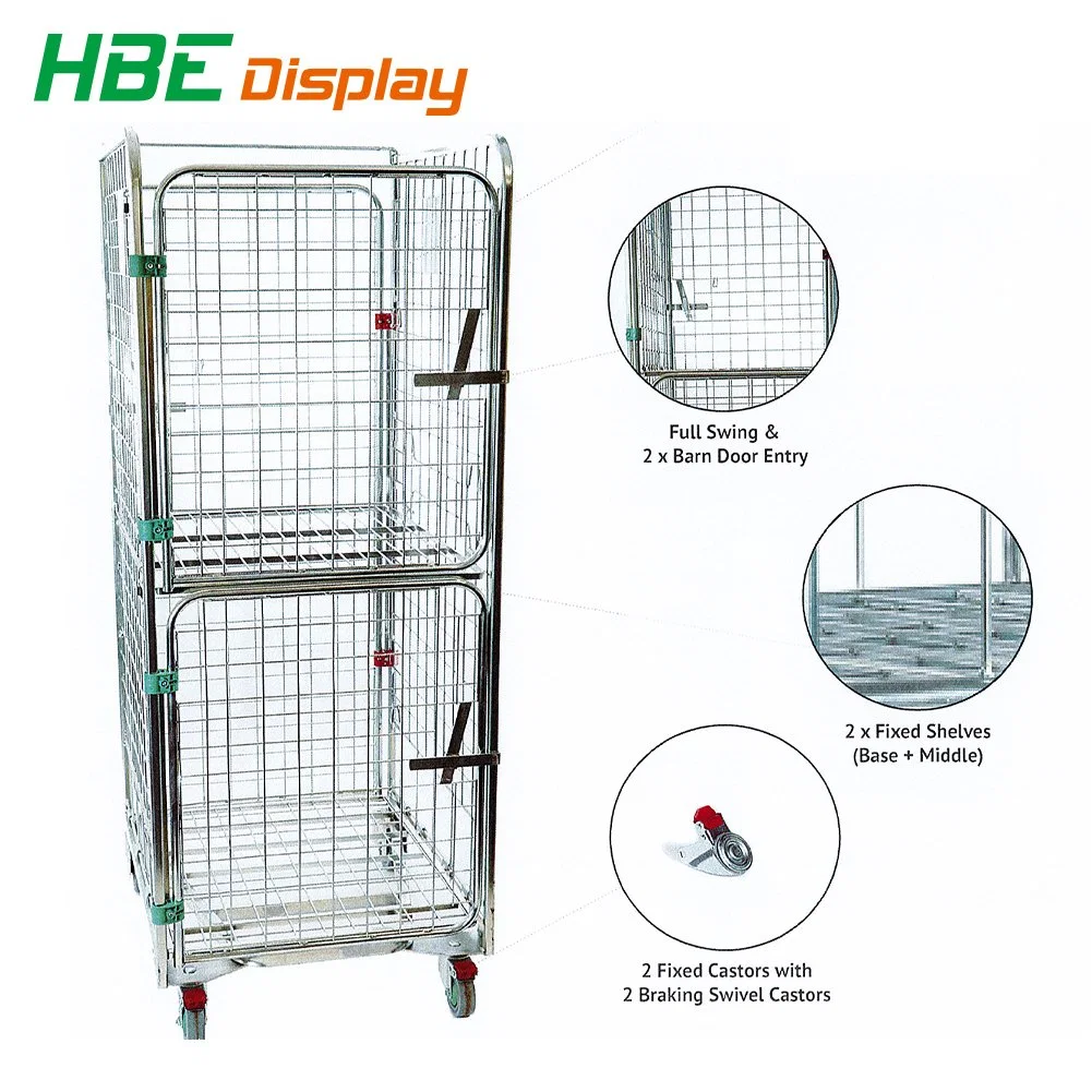 Warehouse Foldable and Nestable Industry Factory Storage Material Transport Pick up Trolley Roll Container