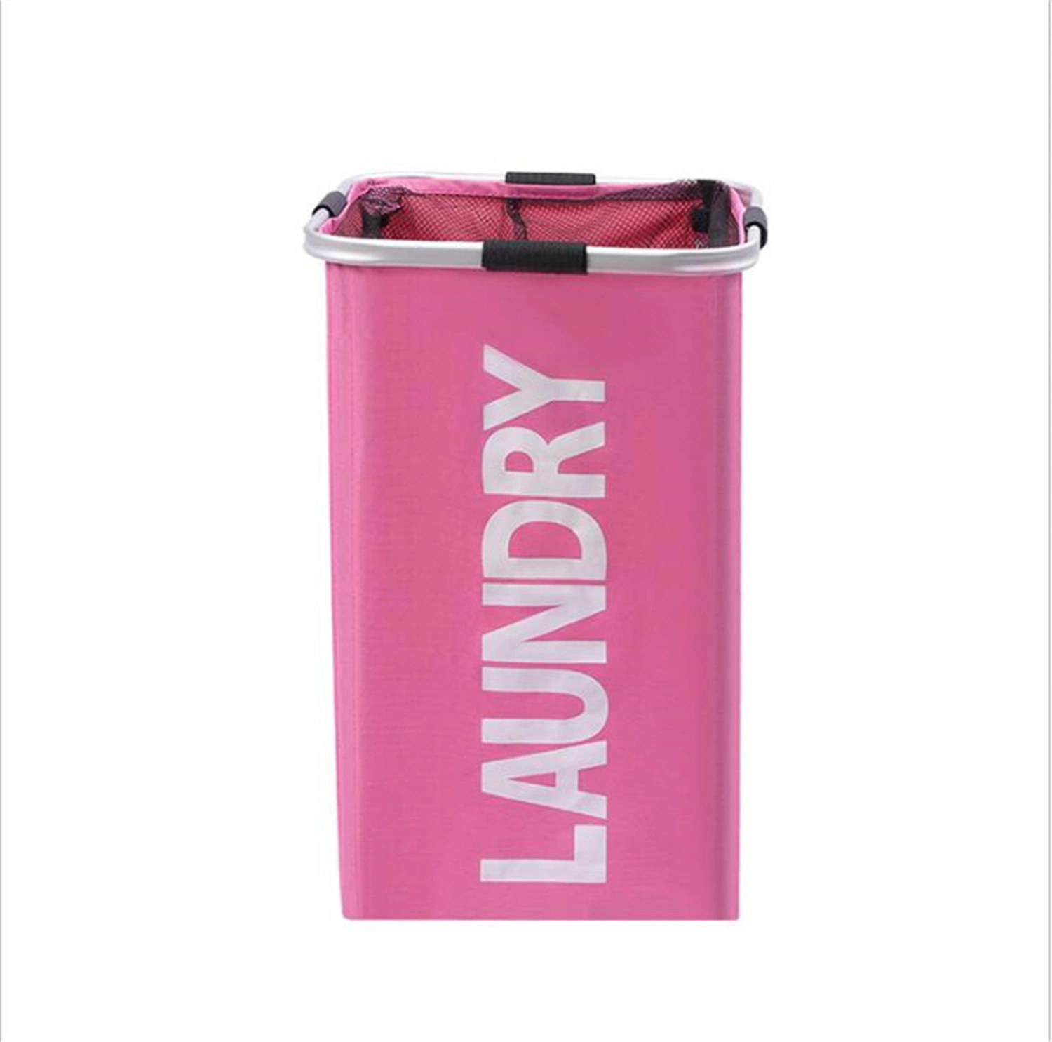 Pink Color Square Shape Waterproof Oxford Laundry Basket